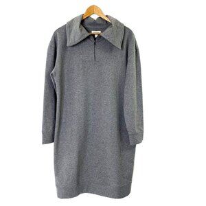Nordstrom Womens Dress size Small Cowl Neck 1/4 Zip Long Sleeve Stretch Gray